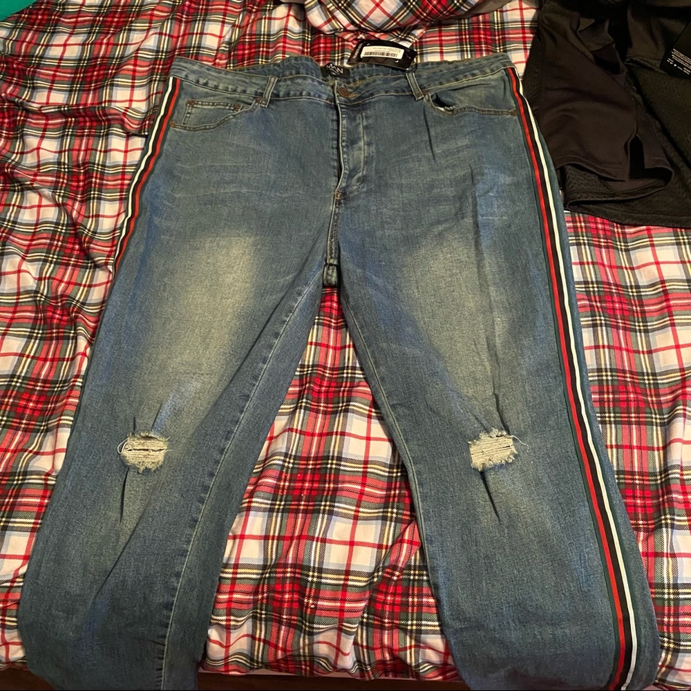 BooHooMAN Stripe Jeans